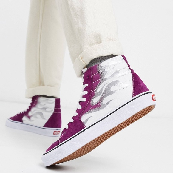 vans flame purple